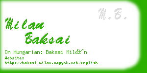 milan baksai business card